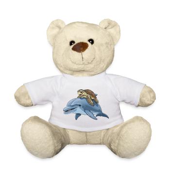 Meeresabenteuer mit Schildkröte und Delfin - Teddy - Weiß - Vorne