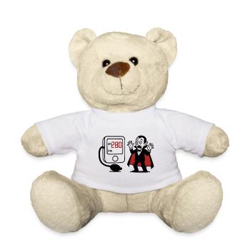 Humorous vampire with blood counter - Teddy Bear - white - Front