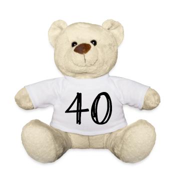 40. 40 YEARS. 40th ANNIVERSARY. 40 YEARS ANNIVERSARY. - Teddy Bear - white - Front