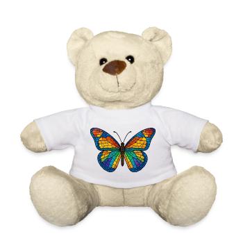 Colorful mosaic butterfly - Teddy Bear - white - Front