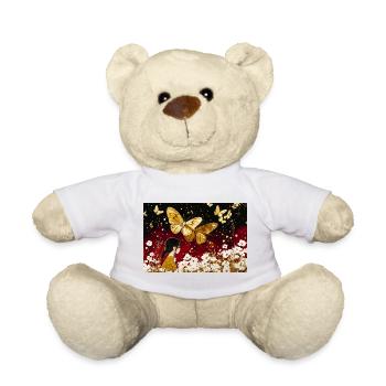 Goldene Sternfee und Schmetterlinge - Teddy - Weiß - Vorne