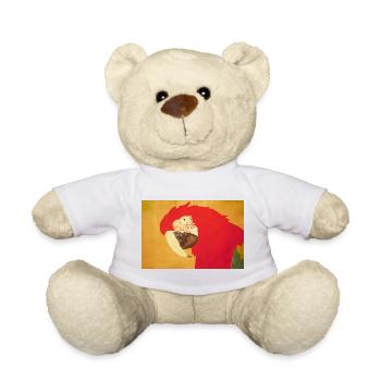 Elegant parrot head with warm play of colours - Teddy Bear - white - Front