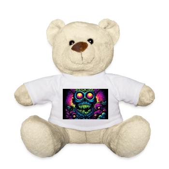 Glühender psychedelischer Schädel - Teddy - Weiß - Vorne