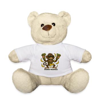 Lustiger Affe mit Geld und Bananen - Teddy - Weiß - Vorne