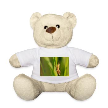 Niedliche Grashüpfer Illustration auf Grün - Teddy - Weiß - Vorne