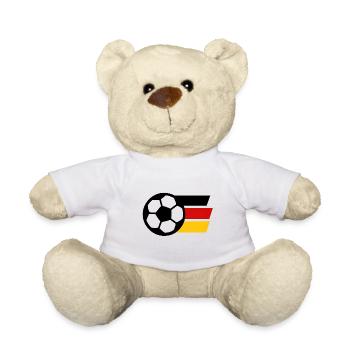 Abstract color geometry in red and yellow - Teddy Bear - white - Front
