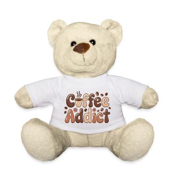 Coffee Addict Drôle d’amateur de caféine Dicton - Nounours - blanc - Devant