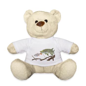A pike chases a rudd - Teddy Bear - white - Front