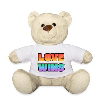 Love Wins Gradient Fetter Text - Teddy - Weiß - Vorne