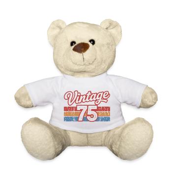 Vintage 75 Design Rétro Années 70 - Nounours - blanc - Devant