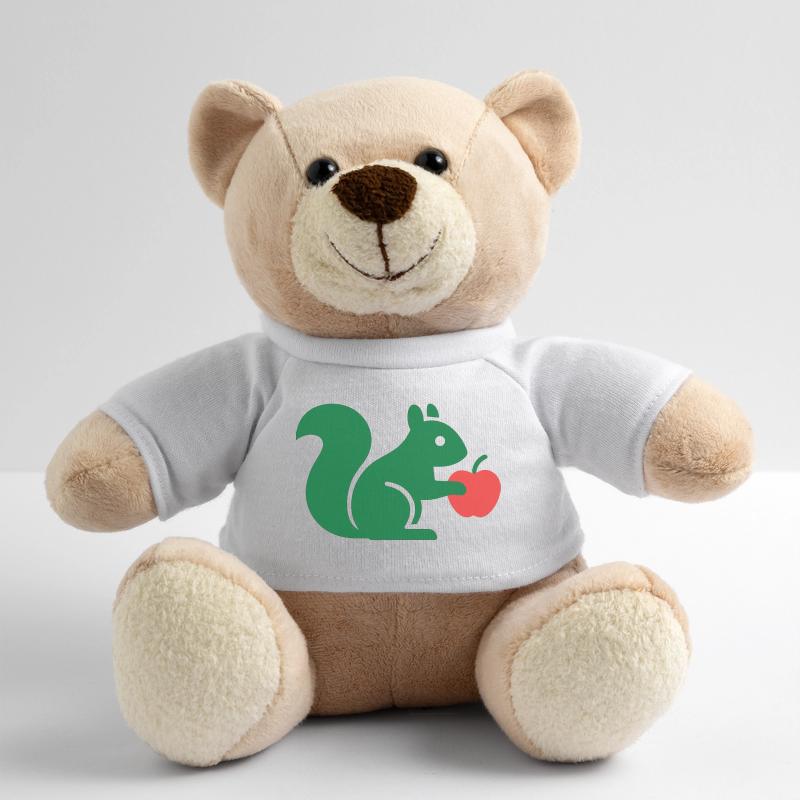 Grünes Eichhörnchen mit Apfel Teddy