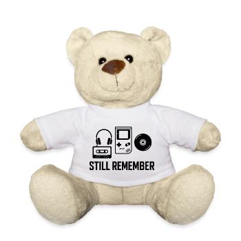 Still Remember T-Shirt – Retro 90s Nostalgia, Vint - Teddy Bear - white - Front