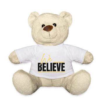 We Believe Lettering - Teddy Bear - white - Front