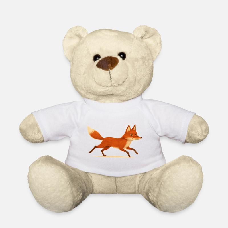 Laufender roter Fuchs - Teddy - Weiß