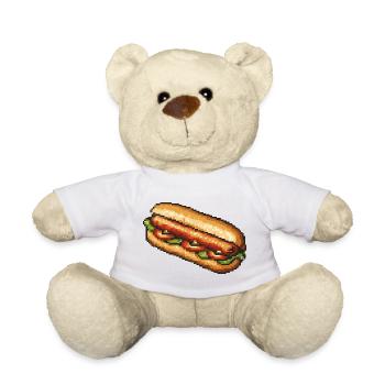 Retro Pixel Hotdog - Teddy - Weiß - Vorne