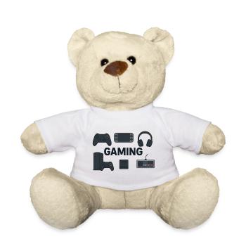 Retro Gaming Silhouetten - Teddy - Weiß - Vorne