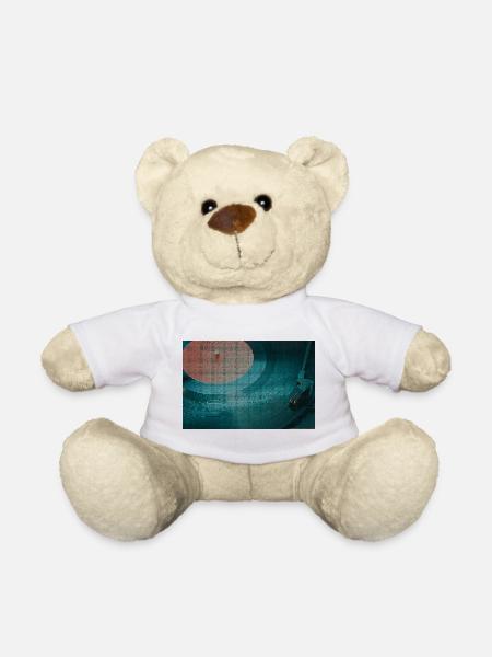 Schallplattenspieler im kurvigem Muster - Teddy - Weiß