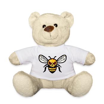 Bee Halloween Zombie - Teddy Bear - white - Front