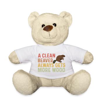 Un castor propre obtient plus de bois - Nounours - blanc - Devant