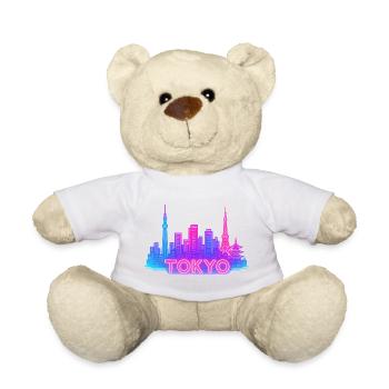 Néons de Tokyo Skyline - Nounours - blanc - Devant