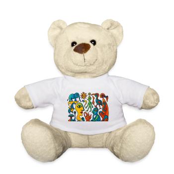 Vibrant Surreal Portraits and Creatures - Teddy Bear - white - Front