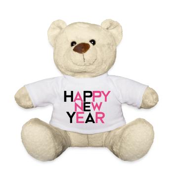 Happy New Year #2 - Teddy Bear - white - Front