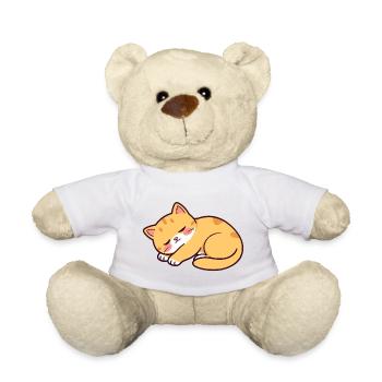 sleeping cat - Teddy Bear - white - Front