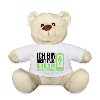 I'm not lazy – I'm in power saving mode - Teddy Bear - white - Front
