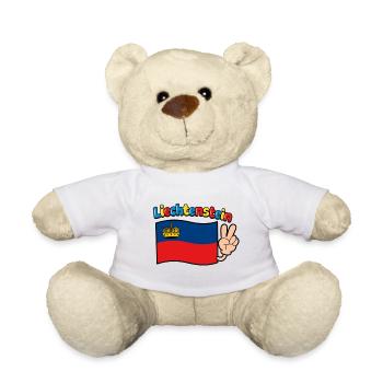 Liechtenstein Flagge - Teddy - Weiß - Vorne