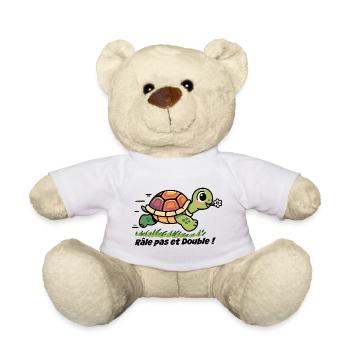 Fahrradaufkleber, Fahrrad Rasseln nicht und doppelt! - Teddy - Weiß - Vorne