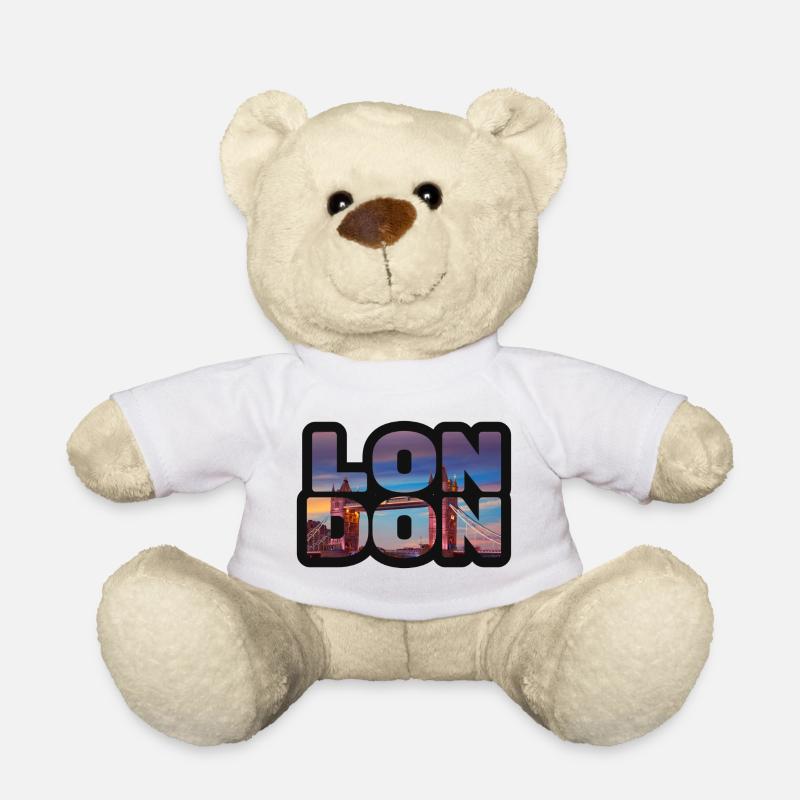 Londoner Skyline in Buchstaben - Teddy - Weiß