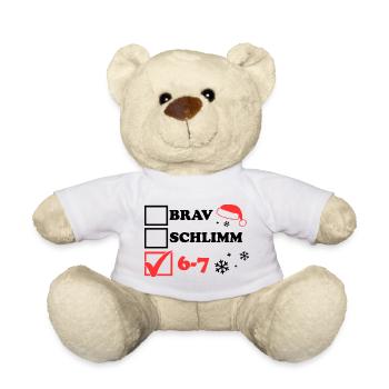 brav schlimm 6-7 Weihnachten - Teddy - Weiß - Vorne
