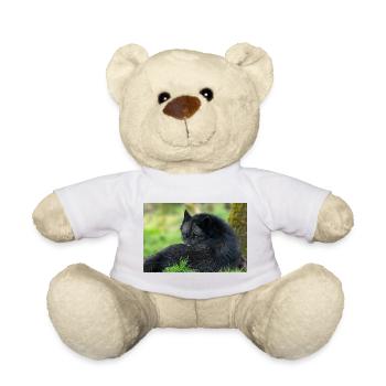 Black wolf at rest - Teddy Bear - white - Front