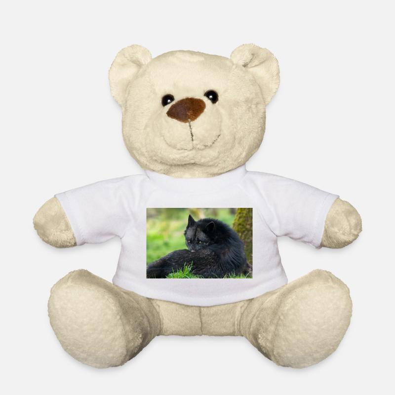 Loup noir en repos - Nounours - blanc