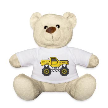 Camion monstre de dessin animé - Nounours - blanc - Devant