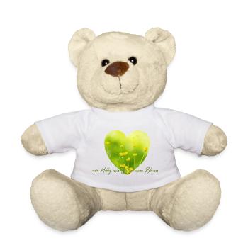 Heart Flower Garden Love Buttercup Garden Gardener - Teddy Bear - white - Front
