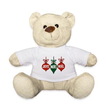 Boules de Noël Trio JOYE NOËL - Nounours - blanc - Devant