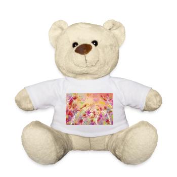 Pastellblüten Farbwirbel Muster - Teddy - Weiß - Vorne