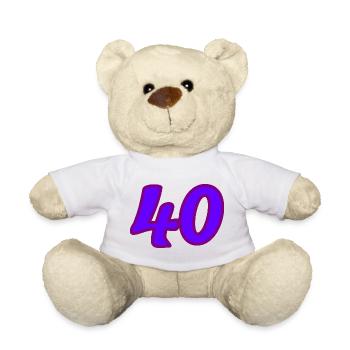 40. 40 YEARS. 40th ANNIVERSARY. 40 YEARS ANNIVERSARY. - Teddy Bear - white - Front