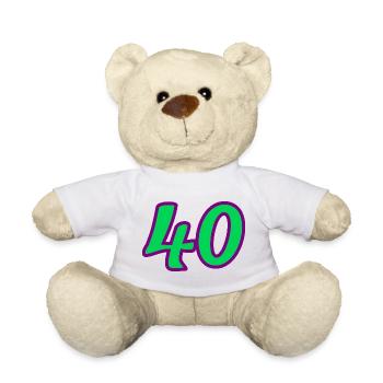 40. 40 YEARS. 40th ANNIVERSARY. 40 YEARS ANNIVERSARY. - Teddy Bear - white - Front