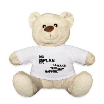 No Plan B –  Grunge Typo Statement - Teddy - Weiß - Vorne