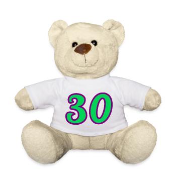 30. 30 YEARS. 30th ANNIVERSARY. 30 YEARS ANNIVERSARY. - Teddy Bear - white - Front