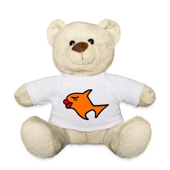 Illustration de poisson romantique - Nounours - blanc - Devant