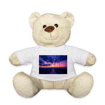 Suspension bridge in the sunset - Teddy Bear - white - Front