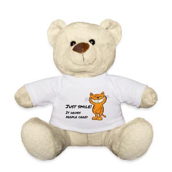 Just Smile – Grinsende Katze Grinsekatze - Teddy - Weiß - Vorne