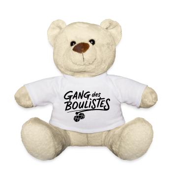 Pétanque, pétanque fan, bowler - Teddy Bear - white - Front