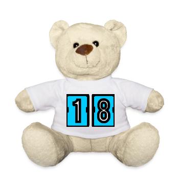 18. 18 JAHRE ALT. 18-JÄHRIGES JUBILÄUM. 18. GEBURTSTAG. - Teddy - Weiß - Vorne