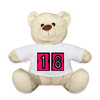 18. 18 JAHRE ALT. 18-JÄHRIGES JUBILÄUM. 18. GEBURTSTAG. - Teddy - Weiß - Vorne