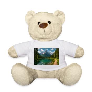 Mountain lake path in the forest - Teddy Bear - white - Front