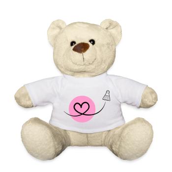 Badminton Love – Federball Herz - Teddy - Weiß - Vorne